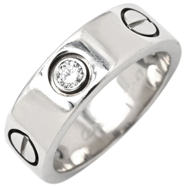 カルティエ Cartier ラブリング ハーフダイヤ B4032500 ホワイトゴールド K18WG ダイヤモンド #47(JP7) リング 指輪 クラシックモデル LOVE Ring 750 18K 3粒 3石 7号