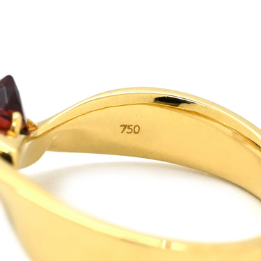 タサキ TASAKI リファインド リベリオン レッド×パールホワイト×イエローゴールド K18YG パール ガーネット リング 指輪 TASAKI ガーネット 真珠 1P 750 18K 18金 YG 10.5号