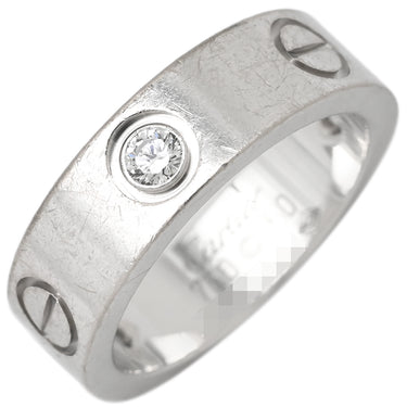 カルティエ Cartier ラブリング ハーフダイヤ B4032500 ホワイトゴールド K18WG ダイヤモンド #50(JP10) リング 指輪 クラシックモデル LOVE Ring 750 18K 3粒 3石 10号