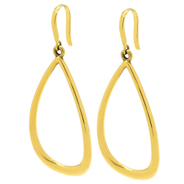 ティファニー Tiffany & Co オープン ティアドロップ イエローゴールド K18YG ピアス T&Co. Au750 18K 18金 フックピアス