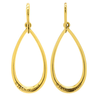 ティファニー Tiffany & Co オープン ティアドロップ イエローゴールド K18YG ピアス T&Co. Au750 18K 18金 フックピアス