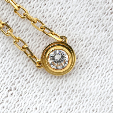 カルティエ Cartier ダムール SM イエローゴールド K18YG ダイヤモンド ネックレス Au750 18K 18金 1P 1石 1粒 ダイヤモンド スモールモデル