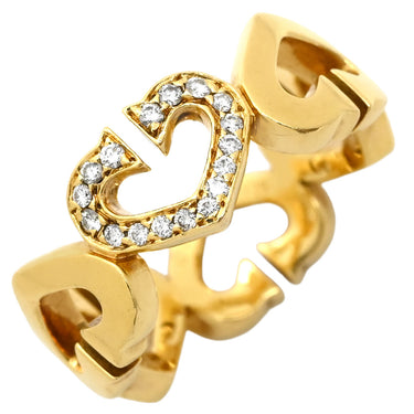 カルティエ Cartier Cハート ダイヤ イエローゴールド K18YG ダイヤモンド ＃49(JP9) リング 指輪 750 YG 18金 18K メレダイヤ 8号