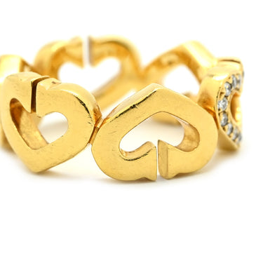 カルティエ Cartier Cハート ダイヤ イエローゴールド K18YG ダイヤモンド ＃49(JP9) リング 指輪 750 YG 18金 18K メレダイヤ 8号