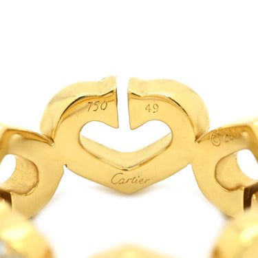 カルティエ Cartier Cハート ダイヤ イエローゴールド K18YG ダイヤモンド ＃49(JP9) リング 指輪 750 YG 18金 18K メレダイヤ 8号