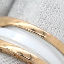 ブルガリ BVLGARI ビーゼロワン B-zero1 2バンドリング ホワイト×ピンクゴールド K18PG セラミック #51(JP11) リング 指輪 白セラミック Au750 18K 10号