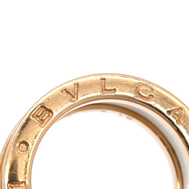ブルガリ BVLGARI ビーゼロワン B-zero1 2バンドリング ホワイト×ピンクゴールド K18PG セラミック #51(JP11) リング 指輪 白セラミック Au750 18K 10号