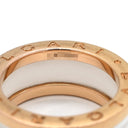 ブルガリ BVLGARI ビーゼロワン B-zero1 2バンドリング ホワイト×ピンクゴールド K18PG セラミック #51(JP11) リング 指輪 白セラミック Au750 18K 10号