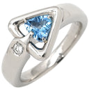 奥村佳彦 YOSHIHIKO OKUMURA アクアマリン0.43ct ダイヤモンド ブルー×プラチナシルバー Pt900 アクアマリン ダイヤモンド リング 指輪 青 アクアマリン PT トリリアントカット 三角形 11.5号