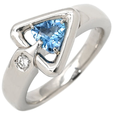 奥村佳彦 YOSHIHIKO OKUMURA アクアマリン0.43ct ダイヤモンド ブルー×プラチナシルバー Pt900 アクアマリン ダイヤモンド リング 指輪 青 アクアマリン PT トリリアントカット 三角形 11.5号