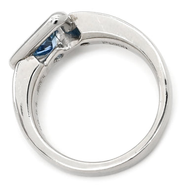 奥村佳彦 YOSHIHIKO OKUMURA アクアマリン0.43ct ダイヤモンド ブルー×プラチナシルバー Pt900 アクアマリン ダイヤモンド リング 指輪 青 アクアマリン PT トリリアントカット 三角形 11.5号