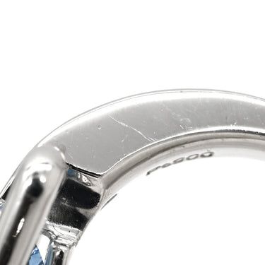 奥村佳彦 YOSHIHIKO OKUMURA アクアマリン0.43ct ダイヤモンド ブルー×プラチナシルバー Pt900 アクアマリン ダイヤモンド リング 指輪 青 アクアマリン PT トリリアントカット 三角形 11.5号