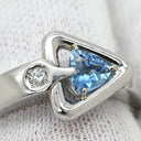 奥村佳彦 YOSHIHIKO OKUMURA アクアマリン0.43ct ダイヤモンド ブルー×プラチナシルバー Pt900 アクアマリン ダイヤモンド リング 指輪 青 アクアマリン PT トリリアントカット 三角形 11.5号