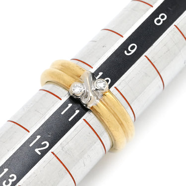 ティファニー Tiffany & Co シグネチャー ダイヤ イエローゴールド×ホワイトゴールド K18YG K18WG ダイヤモンド リング 指輪 T&Co. Au750 18K YG WG 2P 10.5号