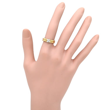 ティファニー Tiffany & Co シグネチャー ダイヤ イエローゴールド×ホワイトゴールド K18YG K18WG ダイヤモンド リング 指輪 T&Co. Au750 18K YG WG 2P 10.5号