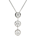 ノンブランド NON BRAND ダイヤペンダント 1.76ct プラチナシルバー Pt900 ダイヤモンド PT850(チェーン) ネックレス 3連 ドロップ スウィング プラチナ 3石 3粒 ラウンドブリリアント