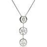 ノンブランド NON BRAND ダイヤペンダント 1.76ct プラチナシルバー Pt900 ダイヤモンド PT850(チェーン) ネックレス 3連 ドロップ スウィング プラチナ 3石 3粒 ラウンドブリリアント