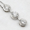 ノンブランド NON BRAND ダイヤペンダント 1.76ct プラチナシルバー Pt900 ダイヤモンド PT850(チェーン) ネックレス 3連 ドロップ スウィング プラチナ 3石 3粒 ラウンドブリリアント