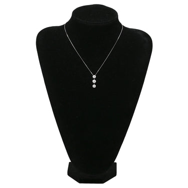 ノンブランド NON BRAND ダイヤペンダント 1.76ct プラチナシルバー Pt900 ダイヤモンド PT850(チェーン) ネックレス 3連 ドロップ スウィング プラチナ 3石 3粒 ラウンドブリリアント