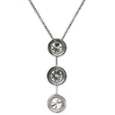 ノンブランド NON BRAND ダイヤペンダント 1.76ct プラチナシルバー Pt900 ダイヤモンド PT850(チェーン) ネックレス 3連 ドロップ スウィング プラチナ 3石 3粒 ラウンドブリリアント