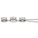 ノンブランド NON BRAND ダイヤペンダント 1.76ct プラチナシルバー Pt900 ダイヤモンド PT850(チェーン) ネックレス 3連 ドロップ スウィング プラチナ 3石 3粒 ラウンドブリリアント