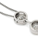 ノンブランド NON BRAND ダイヤペンダント 1.76ct プラチナシルバー Pt900 ダイヤモンド PT850(チェーン) ネックレス 3連 ドロップ スウィング プラチナ 3石 3粒 ラウンドブリリアント