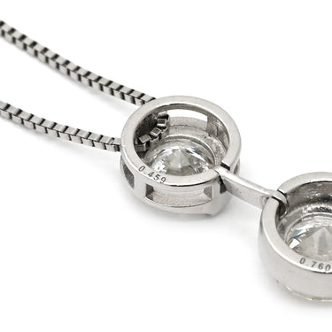 ノンブランド NON BRAND ダイヤペンダント 1.76ct プラチナシルバー Pt900 ダイヤモンド PT850(チェーン) ネックレス 3連 ドロップ スウィング プラチナ 3石 3粒 ラウンドブリリアント