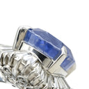 ノンブランド NON BRAND ブルーサファイア 10.0ct ダイヤ ブルー×プラチナシルバー Pt900 サファイア ダイヤモンド リング 指輪 大粒 青 プラチナ900 オーバル スリランカ産 コーンフラワー テーパー 14号