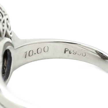 ノンブランド NON BRAND ブルーサファイア 10.0ct ダイヤ ブルー×プラチナシルバー Pt900 サファイア ダイヤモンド リング 指輪 大粒 青 プラチナ900 オーバル スリランカ産 コーンフラワー テーパー 14号