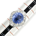 ノンブランド NON BRAND ブルーサファイア 10.0ct ダイヤ ブルー×プラチナシルバー Pt900 サファイア ダイヤモンド リング 指輪 大粒 青 プラチナ900 オーバル スリランカ産 コーンフラワー テーパー 14号