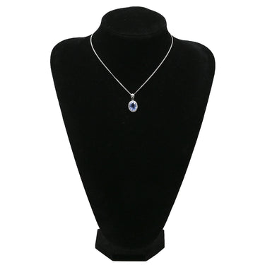 ノンブランド NON BRAND サファイア 8.75ct ダイヤペンダント ブルー×プラチナシルバー Pt900 サファイア ダイヤモンド Pt850(チェーン) ネックレス 青 ブルー 大粒 プラチナ900 オーバル