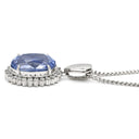 ノンブランド NON BRAND サファイア 8.75ct ダイヤペンダント ブルー×プラチナシルバー Pt900 サファイア ダイヤモンド Pt850(チェーン) ネックレス 青 ブルー 大粒 プラチナ900 オーバル