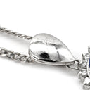 ノンブランド NON BRAND サファイア 8.75ct ダイヤペンダント ブルー×プラチナシルバー Pt900 サファイア ダイヤモンド Pt850(チェーン) ネックレス 青 ブルー 大粒 プラチナ900 オーバル
