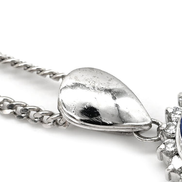 ノンブランド NON BRAND サファイア 8.75ct ダイヤペンダント ブルー×プラチナシルバー Pt900 サファイア ダイヤモンド Pt850(チェーン) ネックレス 青 ブルー 大粒 プラチナ900 オーバル