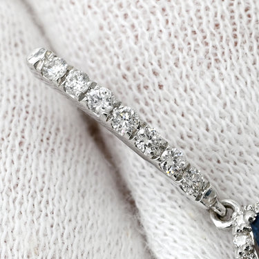 ノンブランド NON BRAND ロイヤルブルー サファイア 2.15ct ダイヤ ブルー×ホワイトゴールド K18WG サファイア ダイヤモンド ピアス 18K 750WG ペアシェイプ ドロップ スイング