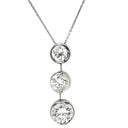 ノンブランド NON BRAND ダイヤペンダント 4.1ct プラチナシルバー Pt900 ダイヤモンド PT850(チェーン) ネックレス 3連 ドロップ スウィング プラチナ 3石 3粒 ラウンドブリリアント