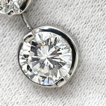 ノンブランド NON BRAND ダイヤペンダント 4.1ct プラチナシルバー Pt900 ダイヤモンド PT850(チェーン) ネックレス 3連 ドロップ スウィング プラチナ 3石 3粒 ラウンドブリリアント