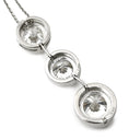 ノンブランド NON BRAND ダイヤペンダント 4.1ct プラチナシルバー Pt900 ダイヤモンド PT850(チェーン) ネックレス 3連 ドロップ スウィング プラチナ 3石 3粒 ラウンドブリリアント