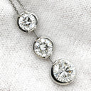 ノンブランド NON BRAND ダイヤペンダント 4.1ct プラチナシルバー Pt900 ダイヤモンド PT850(チェーン) ネックレス 3連 ドロップ スウィング プラチナ 3石 3粒 ラウンドブリリアント