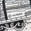 エルメス HERMES カレ55 CARRE H044047S ホワイト×ブラック×オレンジ シルク スカーフ 【All Aboard!/オール アボード！】