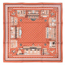 エルメス HERMES カレ55 ブラッシュ×ブルーグリ×ブラック シルク スカーフ 【エルメス パリステーション バンダナ】