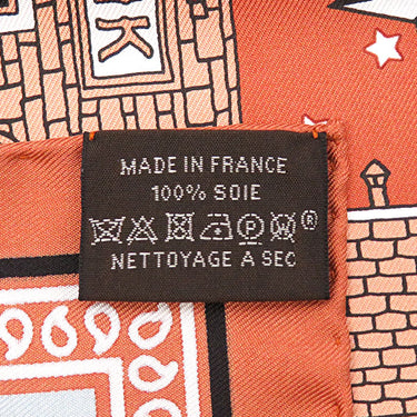 エルメス HERMES カレ55 ブラッシュ×ブルーグリ×ブラック シルク スカーフ 【エルメス パリステーション バンダナ】