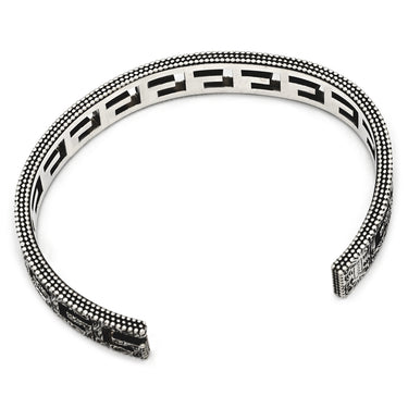 グッチ GUCCI スクエアG アラベスク シルバー シルバー925 ブレスレット オープンバングル カットアウト SV925 AG925