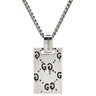 グッチ GUCCI ゴースト 455315 シルバー シルバー925 ネックレス AG925 SV925 スカル GG プレート スクエア