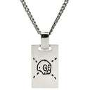 グッチ GUCCI ゴースト 455315 シルバー シルバー925 ネックレス AG925 SV925 スカル GG プレート スクエア