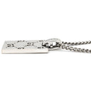 グッチ GUCCI ゴースト 455315 シルバー シルバー925 ネックレス AG925 SV925 スカル GG プレート スクエア