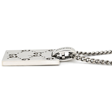 グッチ GUCCI ゴースト 455315 シルバー シルバー925 ネックレス AG925 SV925 スカル GG プレート スクエア