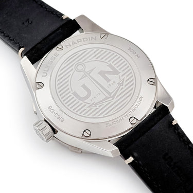 腕時計 ユリスナルダン ULYSSE NARDIN ダイバー 42mm 8163-175/92 自動巻き メンズ ブラック 黒 逆回転防止ベゼル デイト バー