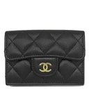 シャネル CHANEL マトラッセ コンパクトウォレット AP0230 ブラック キャビアスキン 三つ折り財布 ゴールド金具 ココマーク