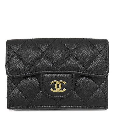 シャネル CHANEL マトラッセ コンパクトウォレット AP0230 ブラック キャビアスキン 三つ折り財布 ゴールド金具 ココマーク